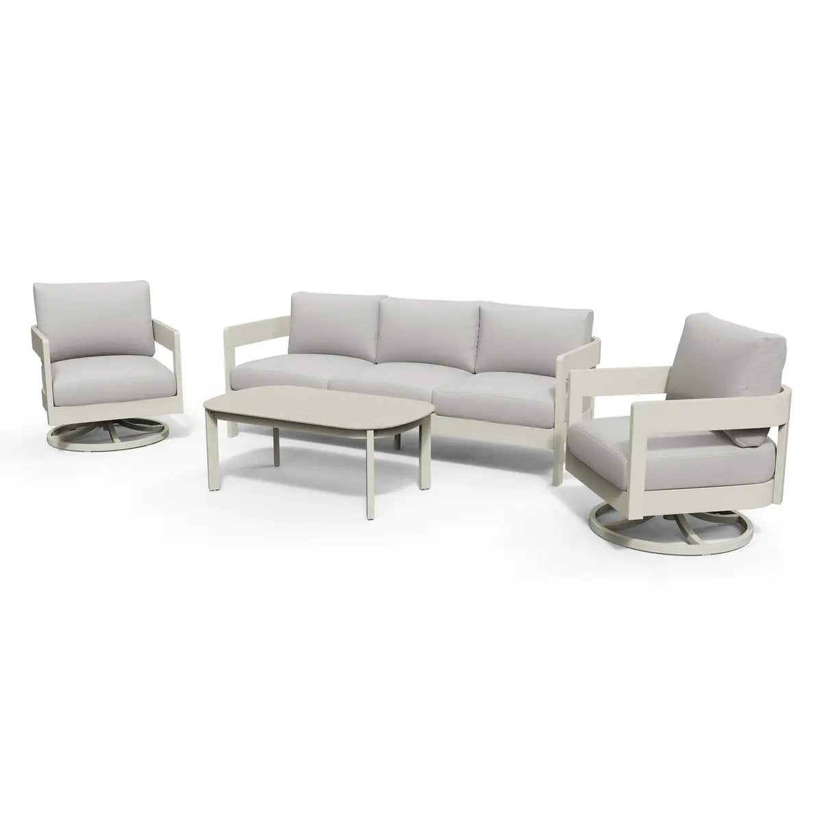 Aconcagua 4-Piece Aluminum Living Room Set With Swivel Chairs by Outdoor-USA®