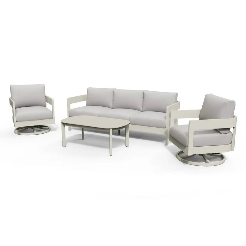 Aconcagua 4-Piece Aluminum Living Room Set With Swivel Chairs by Outdoor-USA®