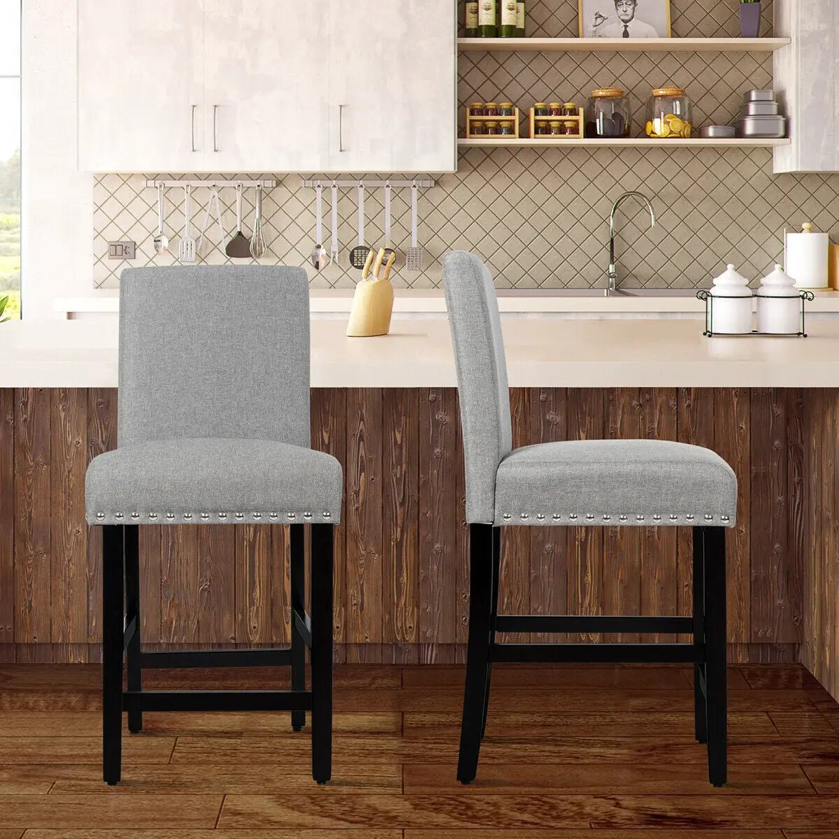 25 Inch Kitchen Chairs w/ Rubber Wood Legs by DirectDeals