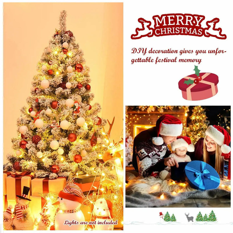 4.5 Feet Snow Flocked Artificial Christmas Tree with 400 Tips by DirectDeals