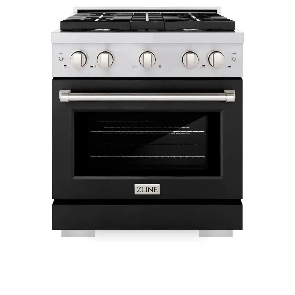 ZLINE 36" Gas Range, Convection Gas Oven, Stainless Steel,Matte Black SGR-BLM-36 by Farmhouse Kitchen and Bath
