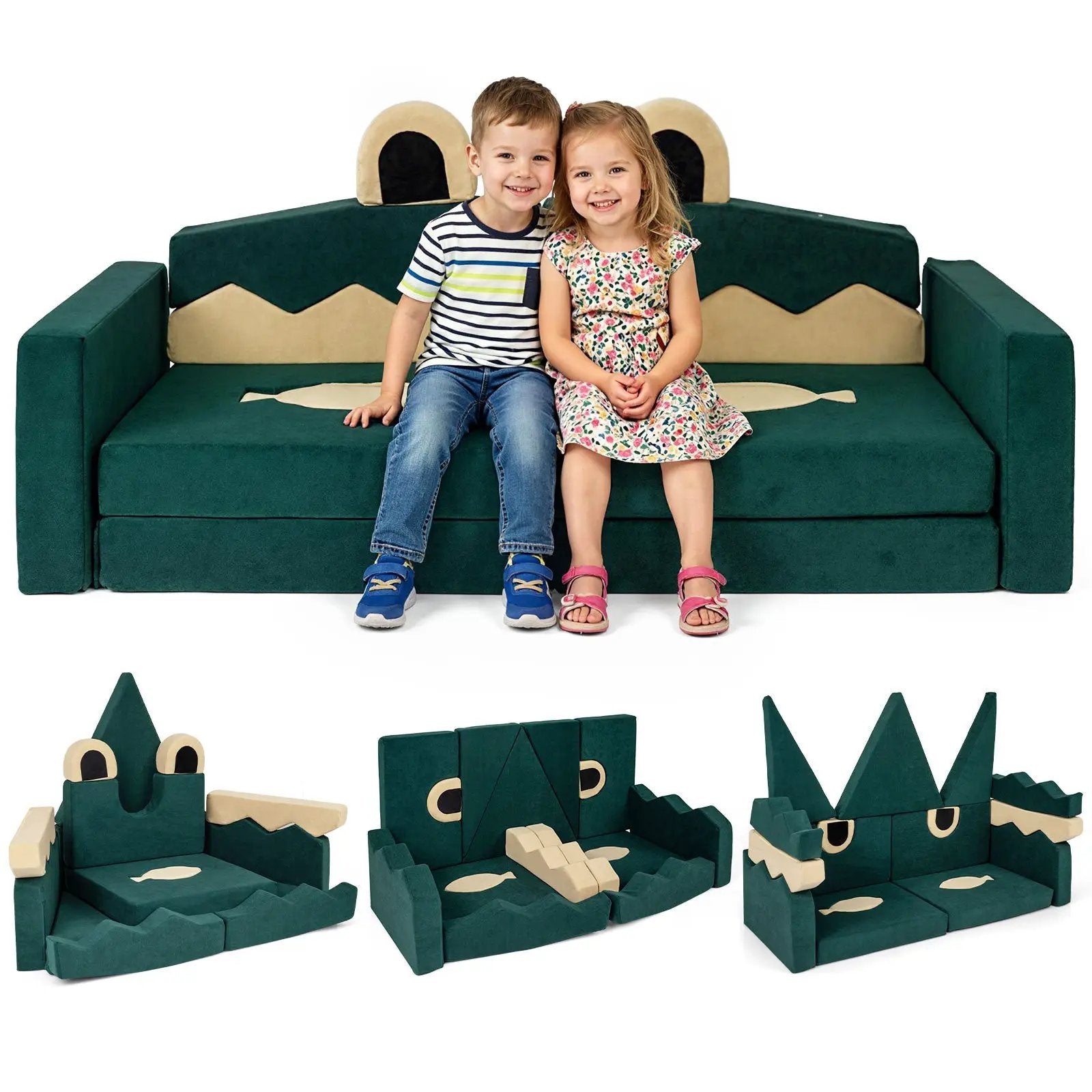 17 Pieces Modular Kids Play Couch for Inspiring Creativity by DirectDeals