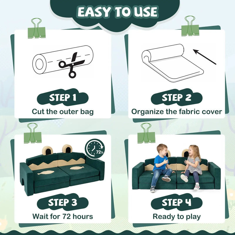 17 Pieces Modular Kids Play Couch for Inspiring Creativity by DirectDeals