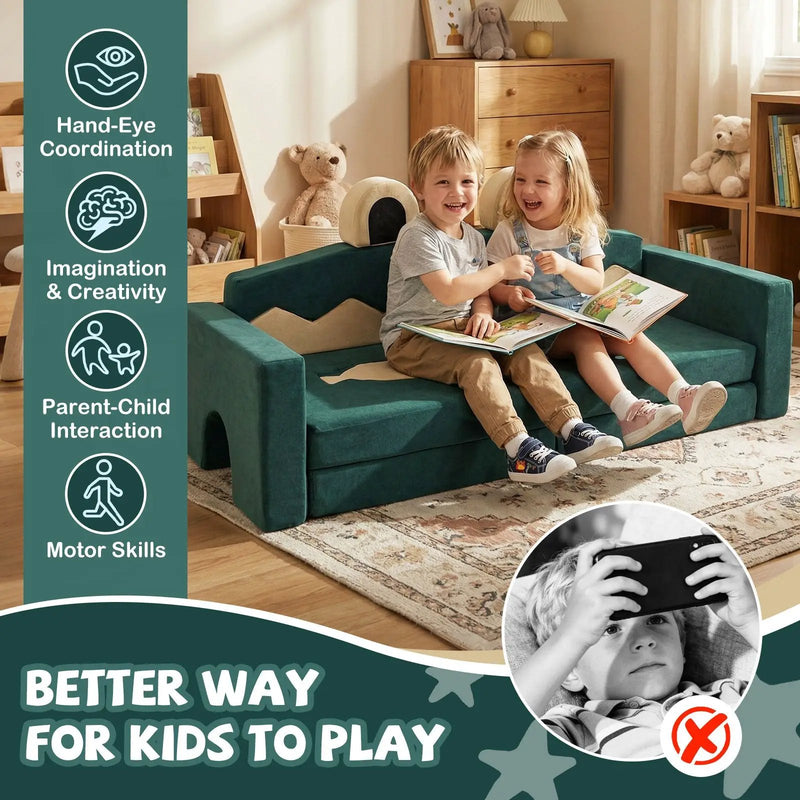 17 Pieces Modular Kids Play Couch for Inspiring Creativity by DirectDeals