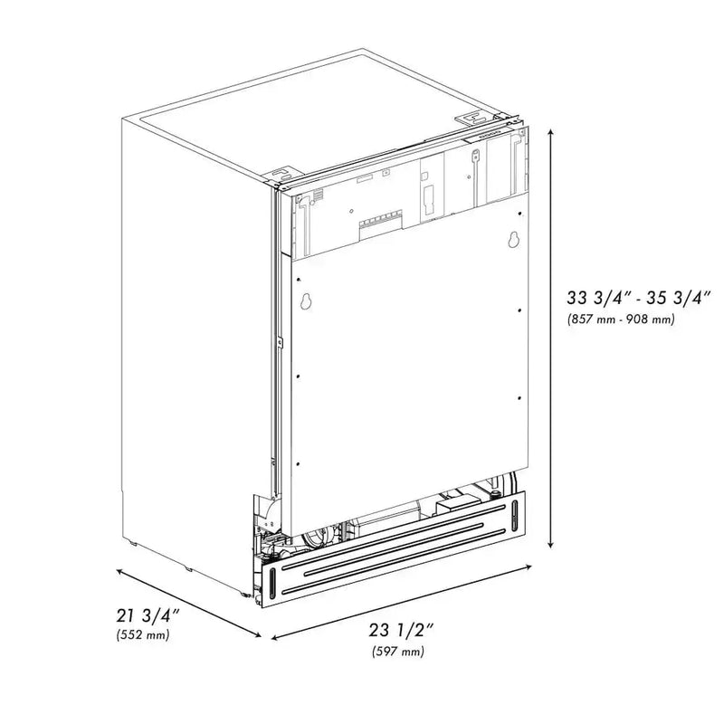 ZLINE Autograph 24" Dishwasher Stainless, Matte Black DWVZ-24-MB by Farmhouse Kitchen and Bath