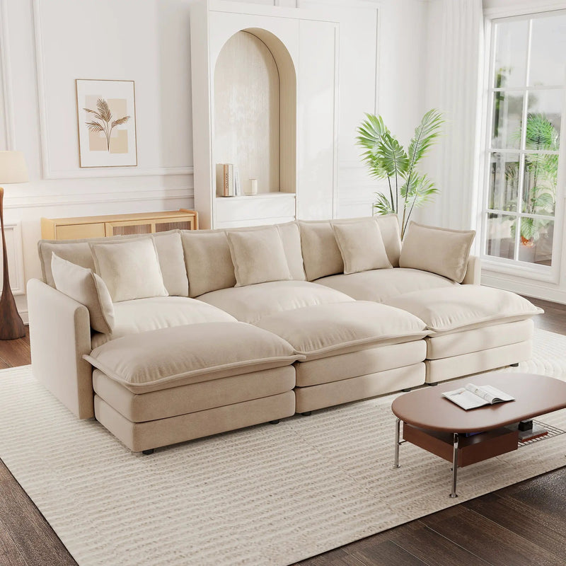 Comfortable Deep Seat Reversible Modular 3 Seater Sectional Sofa by HouseOfZazla