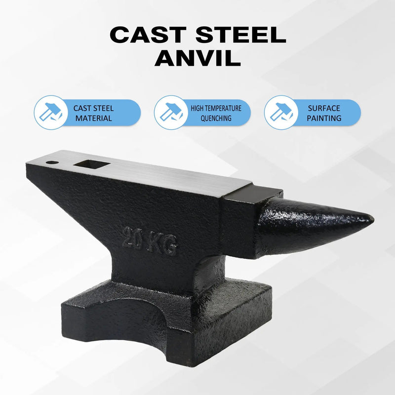 44 Lbs High Hardness Rugged Round Horn Anvil Blacksmith - Black by HouseOfZazla