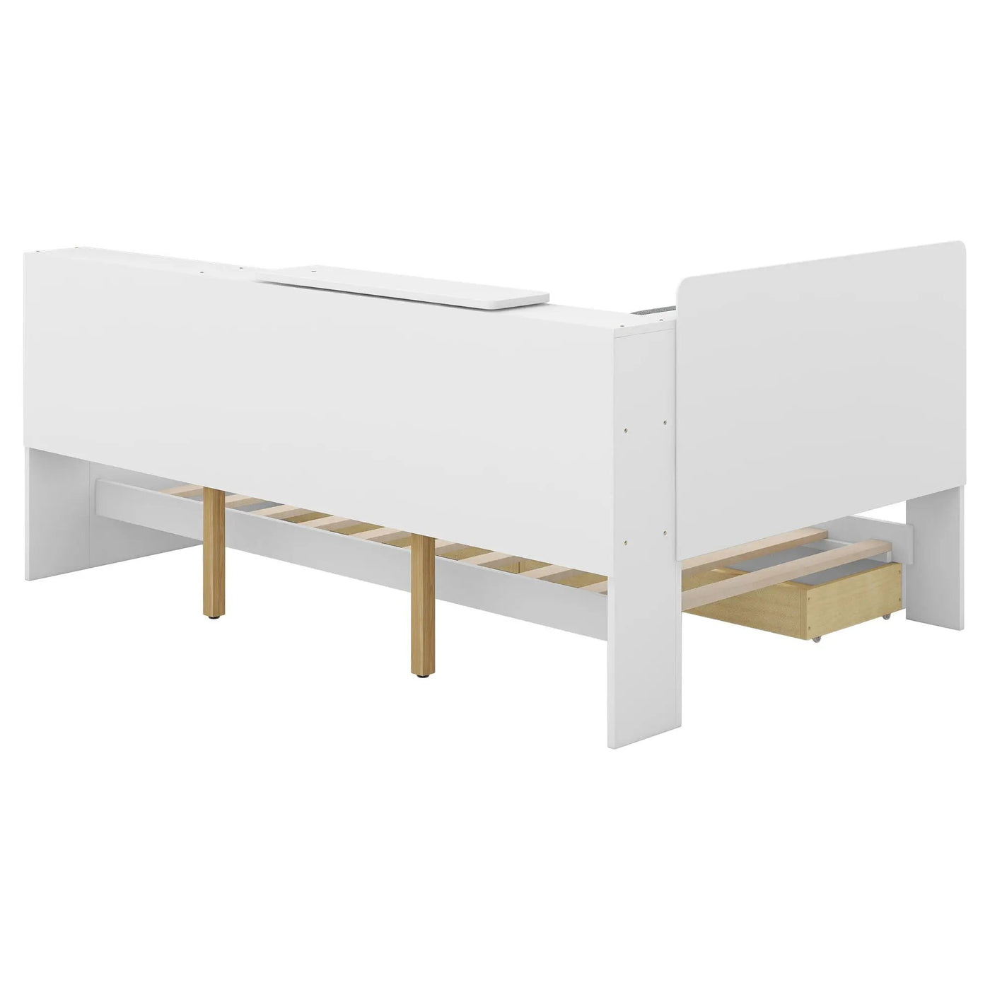 Platform Bed With Storage Headboard, Shelves And 2 Drawers by HouseOfZazla