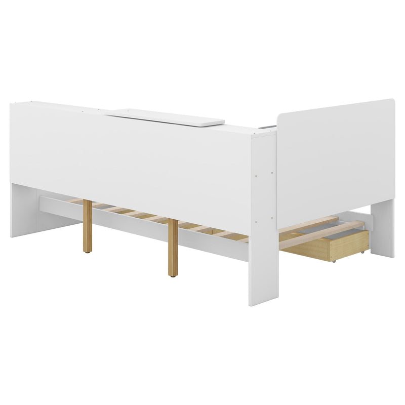 Platform Bed With Storage Headboard, Shelves And 2 Drawers by HouseOfZazla