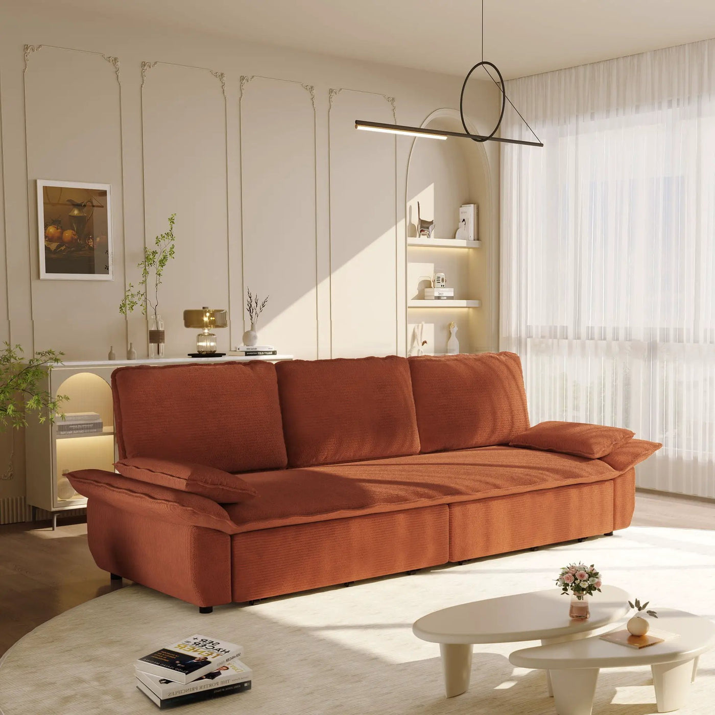 King Size Pull Out Sofa Bed, 3 In 1 Convertible Multifunctional by HouseOfZazla