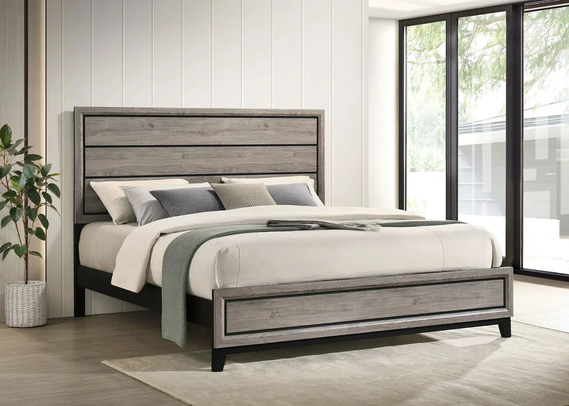 Watson Wood Eastern King Panel Bed Light Taupe by Unique Piece Furniture