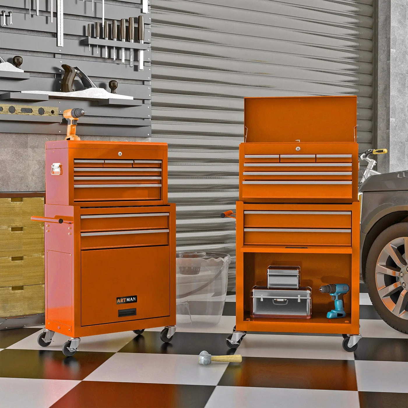 High Capacity Rolling Tool Chest With Wheels And Drawers, Storage Cabinet by HouseOfZazla