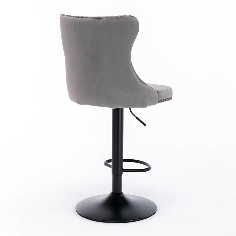 Swivel Barstools Adjusatble Seat Height, Modern Upholstered Bar Stools With Backs Comfortable Tufted For Home Pub And Kitchen Island (Set of 2) by Unique Piece Furniture