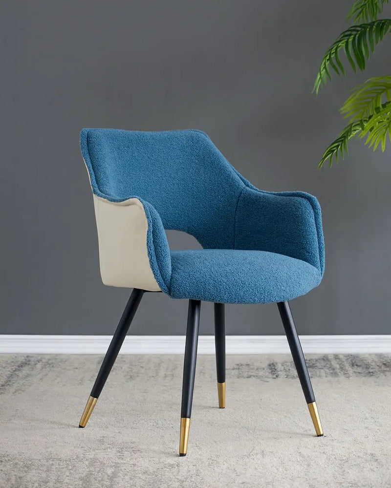 Side Chair, Living Room Bedroom Kitchen Vanity Accent Chair (Set of 2) - Blue by Unique Piece Furniture