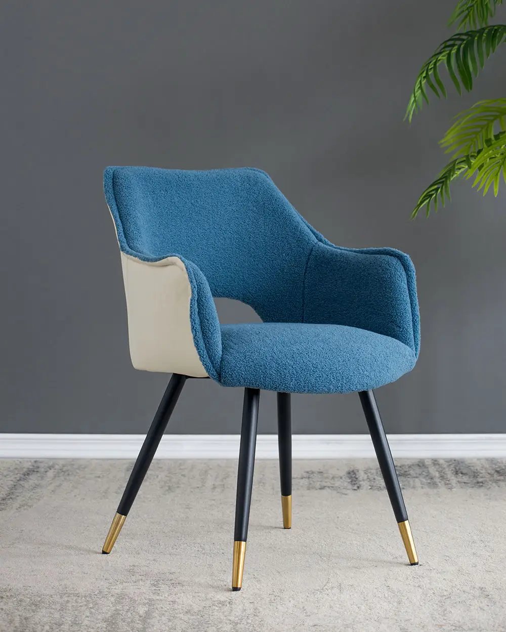 Side Chair, Living Room Bedroom Kitchen Vanity Accent Chair (Set of 2) - Blue by HouseOfZazla