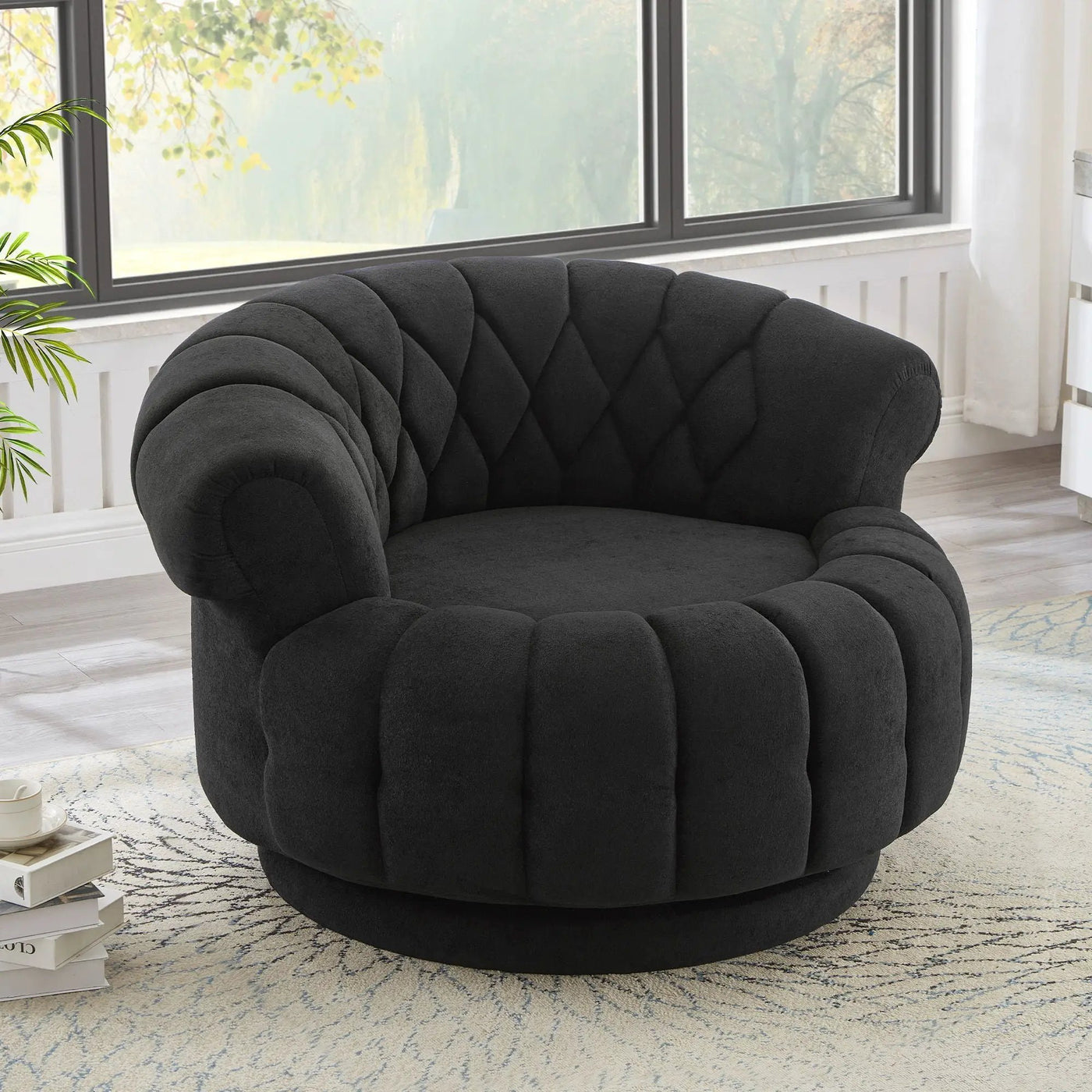 Round Swivel Accent Chair With Rotation by HouseOfZazla