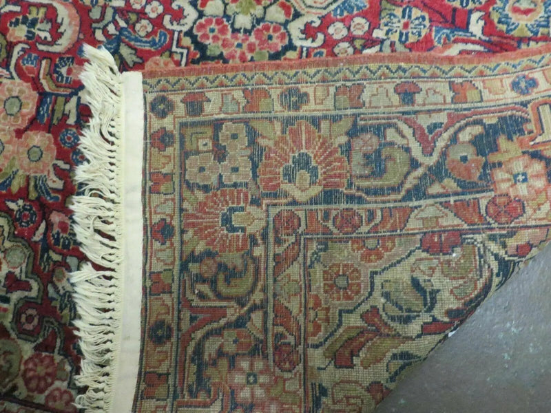 Persian Sarouk Rug 4.6 x 5, Red, Semi Antique, Floral by Jewel Rugs