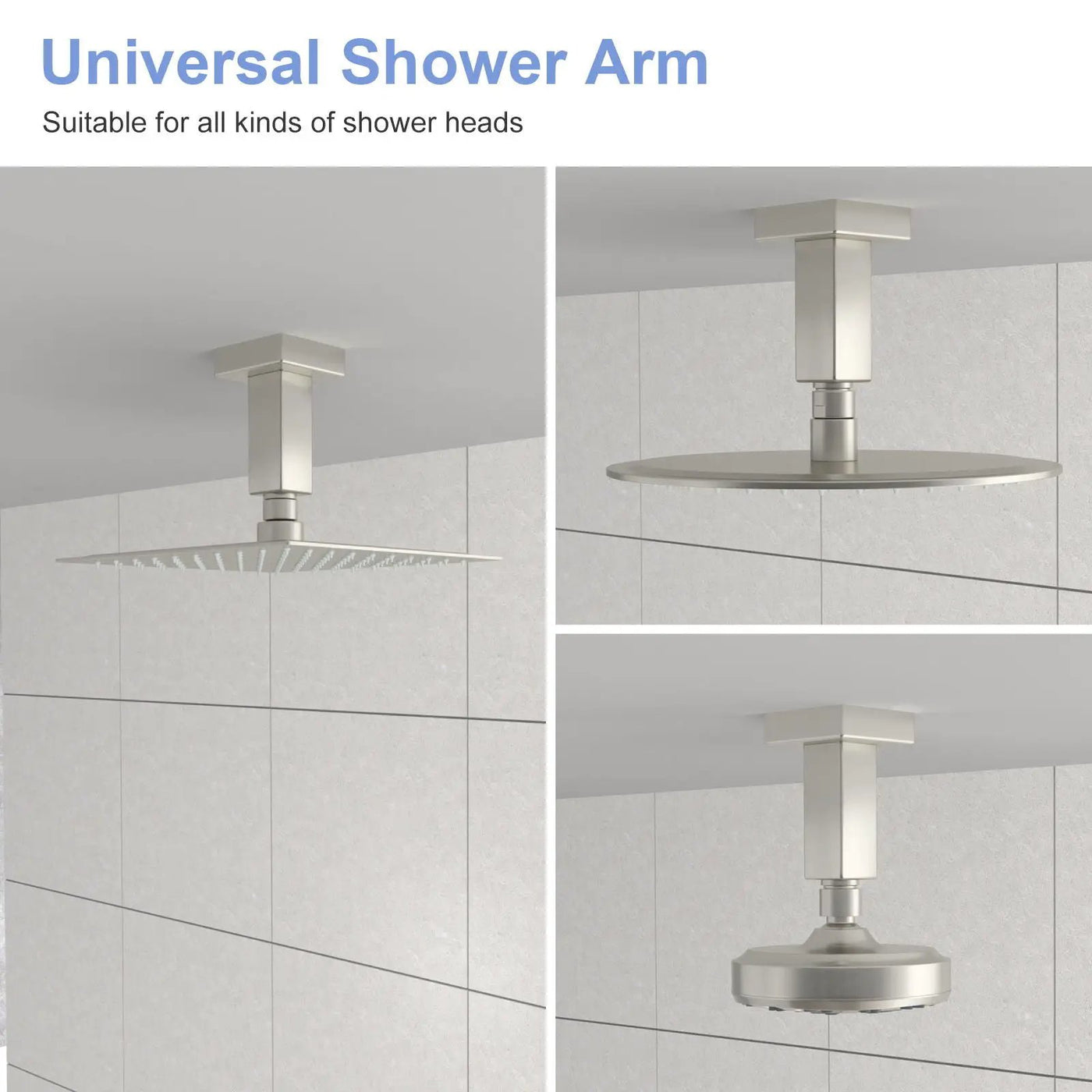 Ceiling Mounted Shower Arm With Flange Stainless Steel by HouseOfZazla