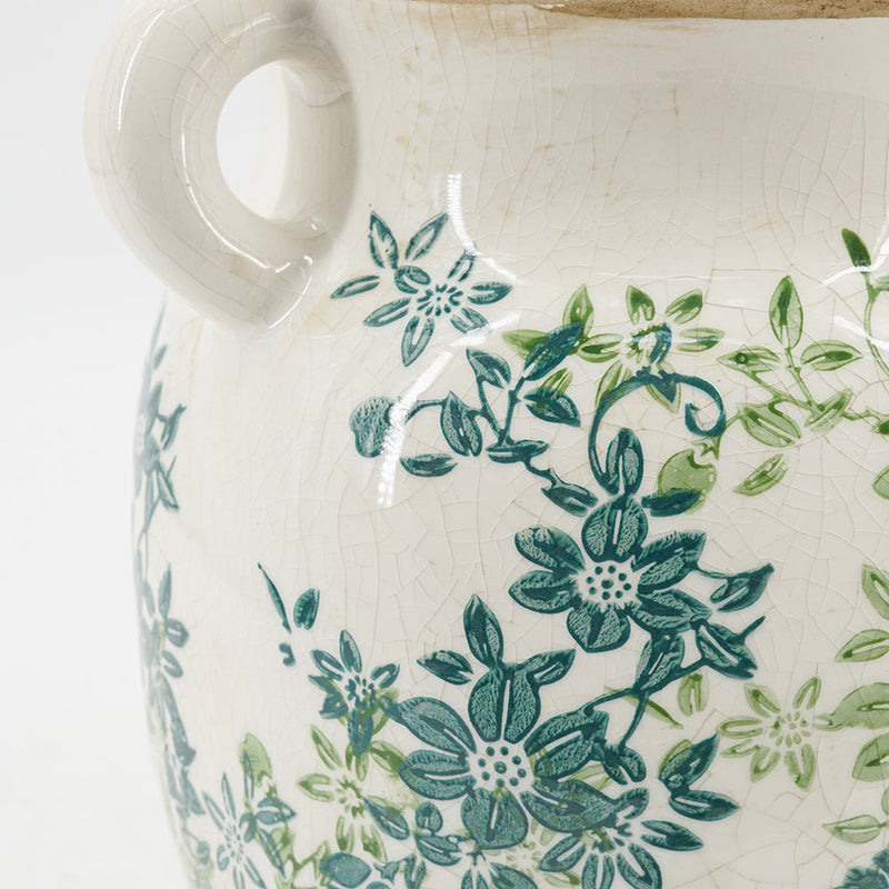 Floral Twin-Handle Vase with Wildflower Design - Ivory, photo 7 of 10