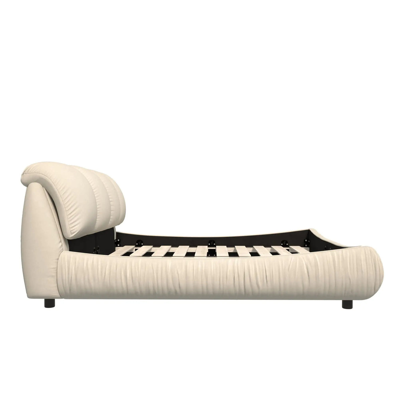 Luxury Upholstered Platform Bed With Oversized Padded Backrest And Solid Wood Frame by HouseOfZazla