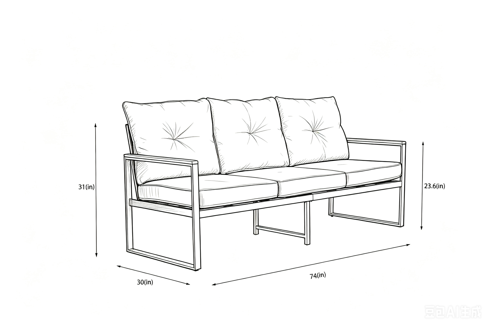 Oversized Steel Outdoor Conversation Set by HouseOfZazla