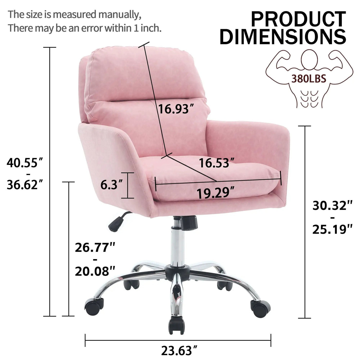 Office Chair With Adjustable Height, Ergonomic Design by Unique Piece Furniture