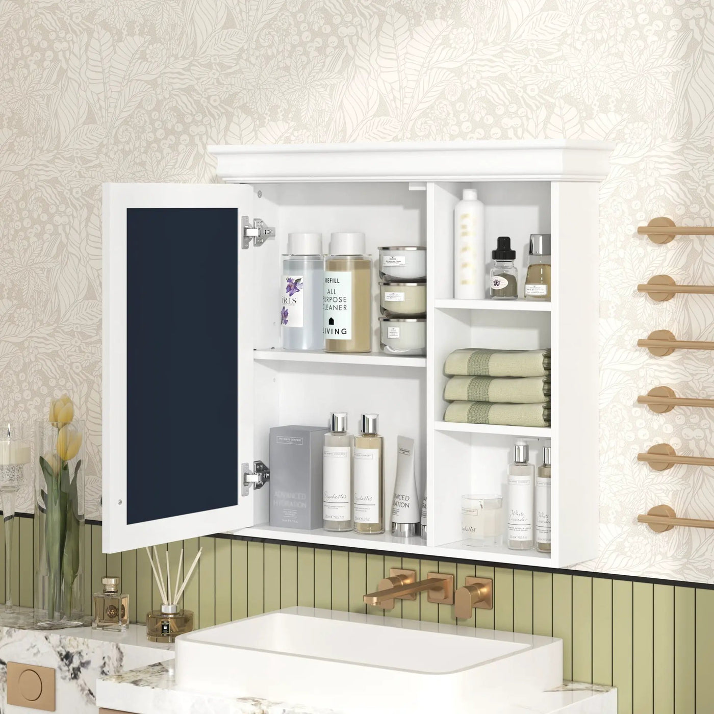 Wall Mounted Bathroom Medicine Cabinet with Mirror and Adjustable Storage by HouseOfZazla