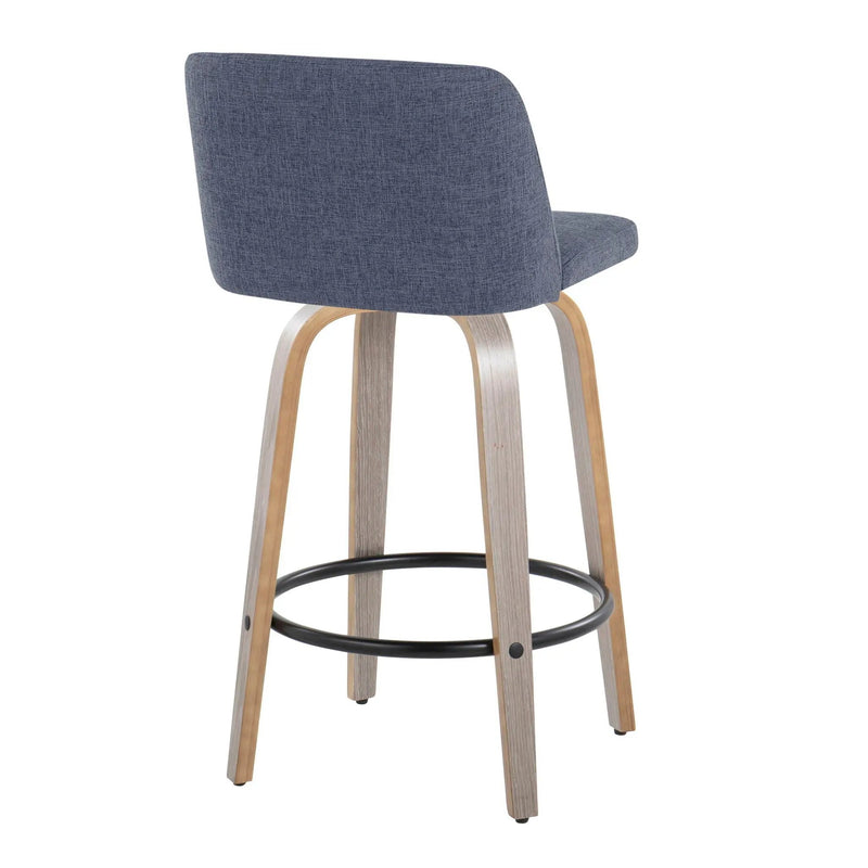 Toriano - Contemporary Fixed Height Counter Stool With Swivel & Round Footrest (Set of 2) by Unique Piece Furniture