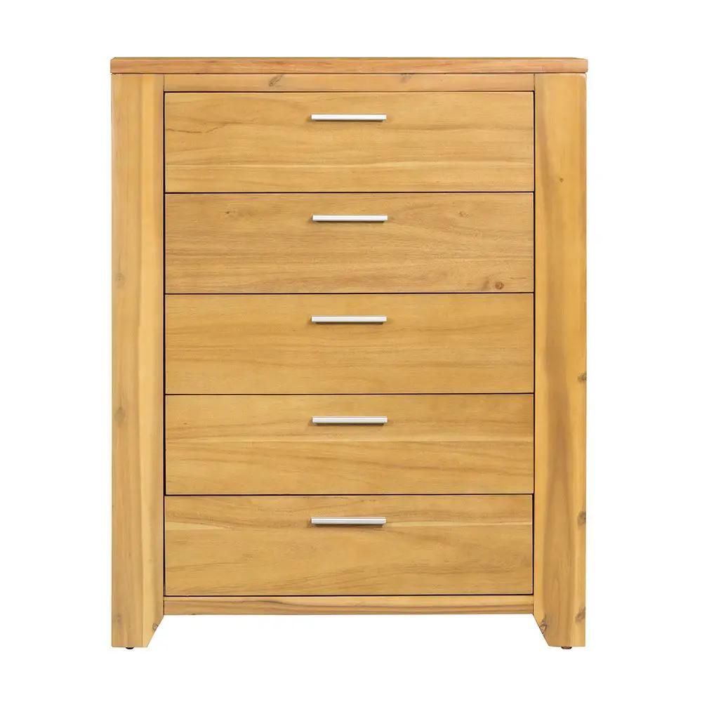 5 Drawer Dresser - Natural Wood / Brown by HouseOfZazla