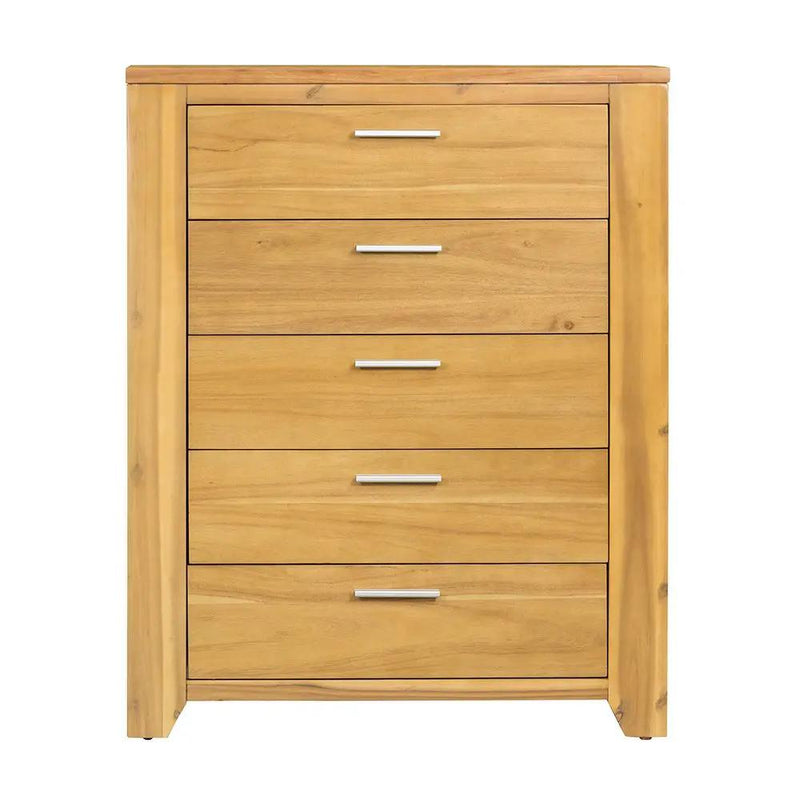 5 Drawer Dresser - Natural Wood / Brown by HouseOfZazla