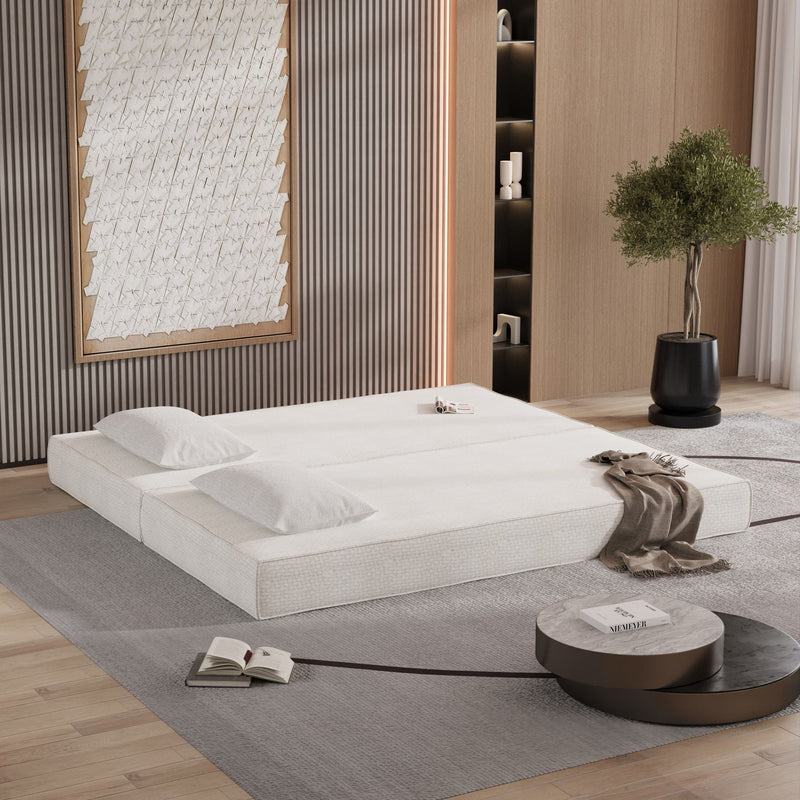 3 Seat Folding Floor Couch & King Size Bed Mattress by HouseOfZazla