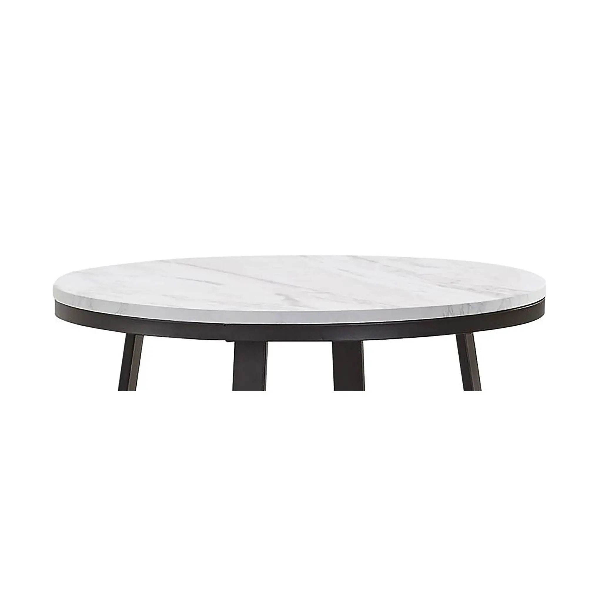 Round End Table With Base, Living Room Furniture - White by HouseOfZazla
