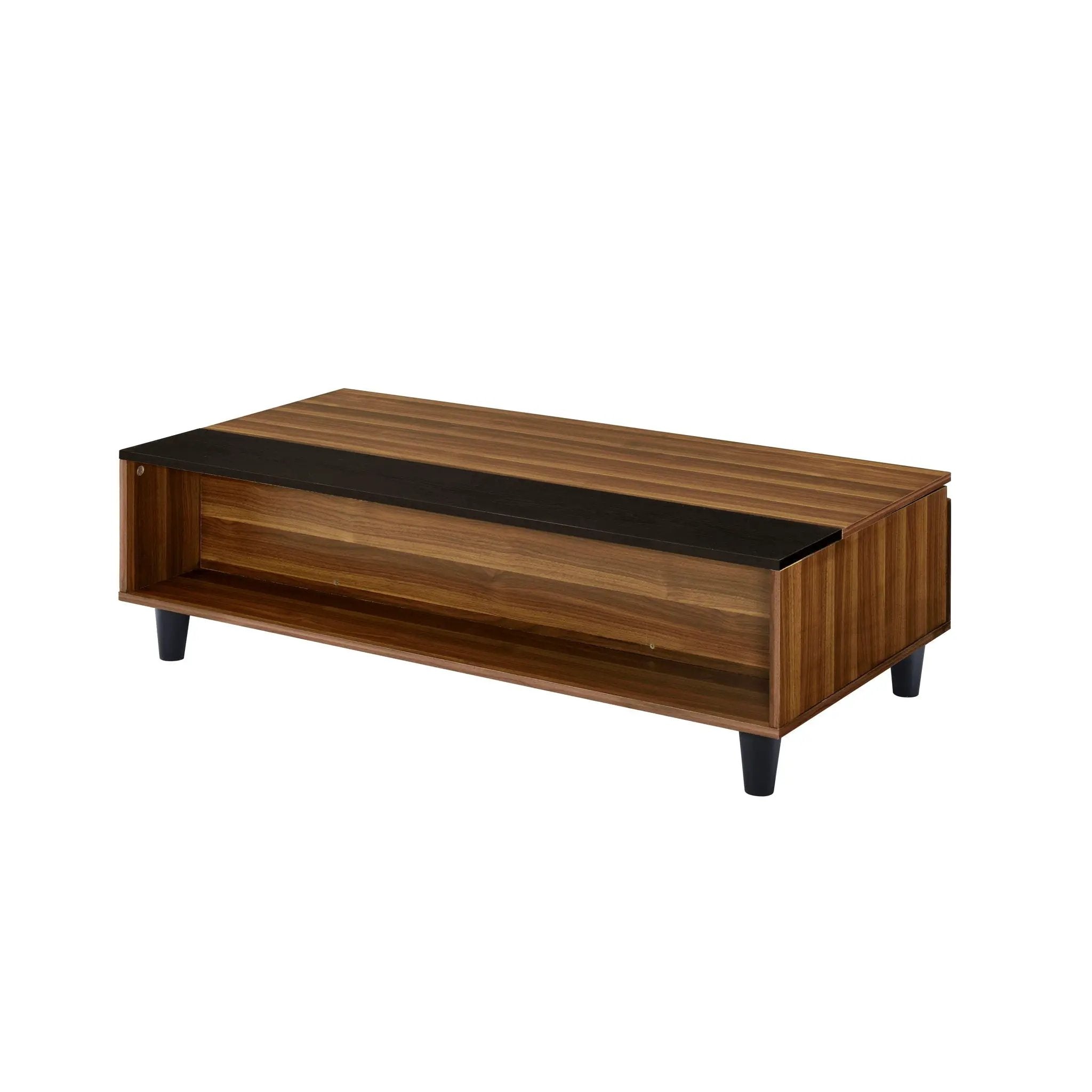 Avala - Coffee Table With Lift Top - Walnut / Black by HouseOfZazla