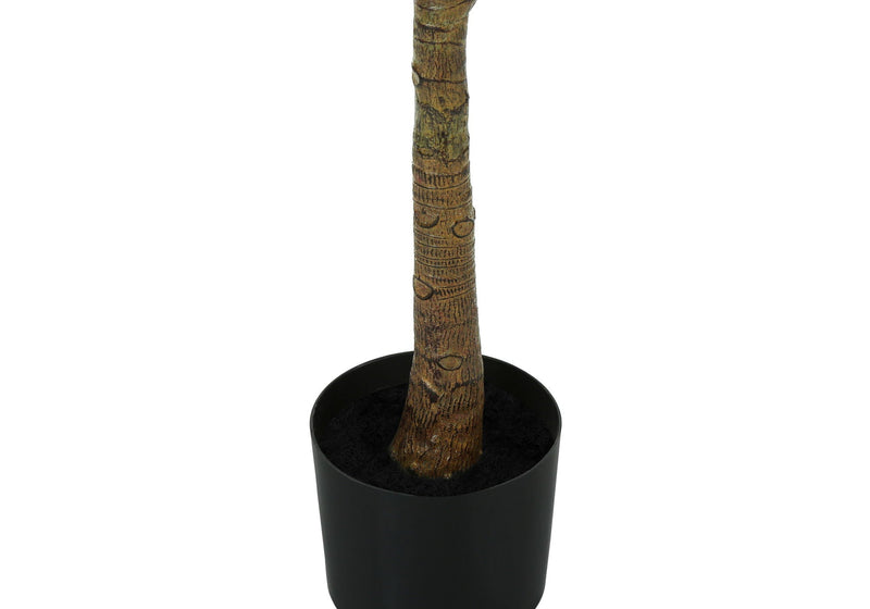 47" Tall Artificial Fiddle Tree Plant with Realistic Leaves - Dark Green & Black, photo 2 of 4