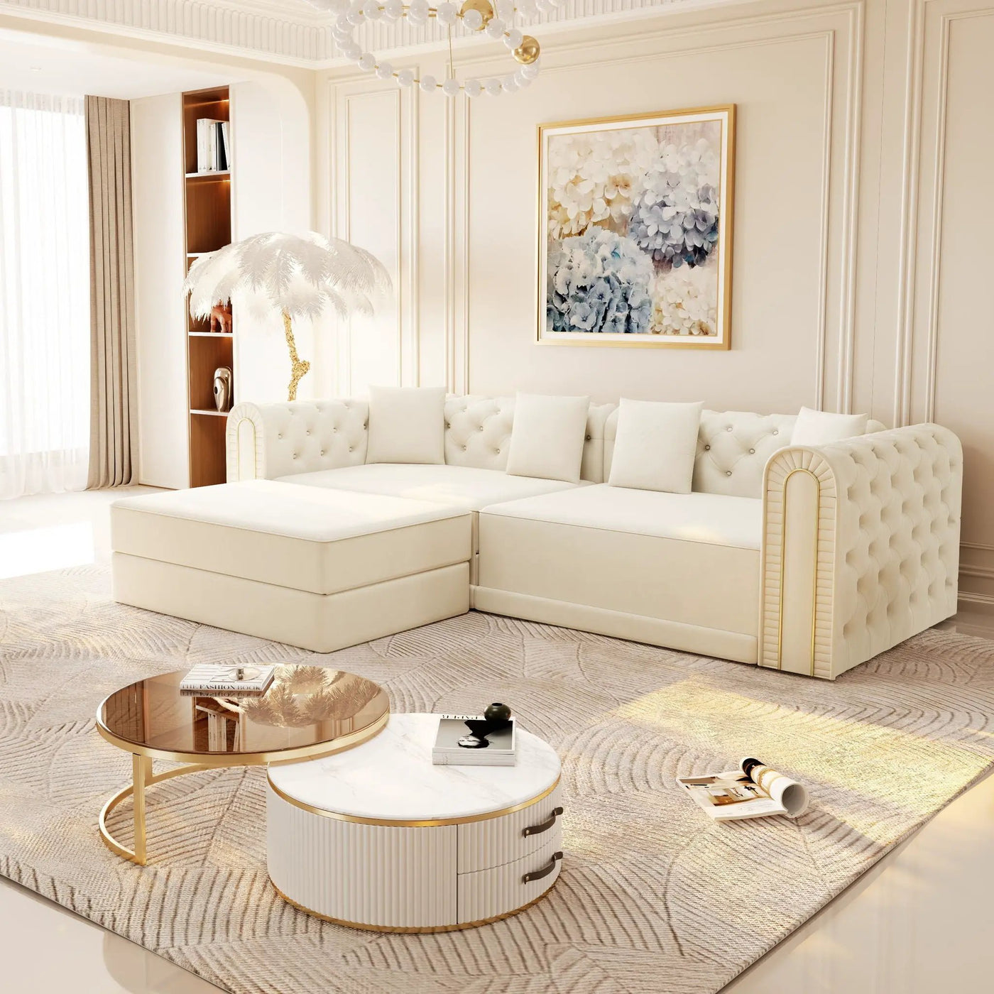 3-In-1 Convertible Sleeper Sofa With Movable Ottoman For Living Room by HouseOfZazla