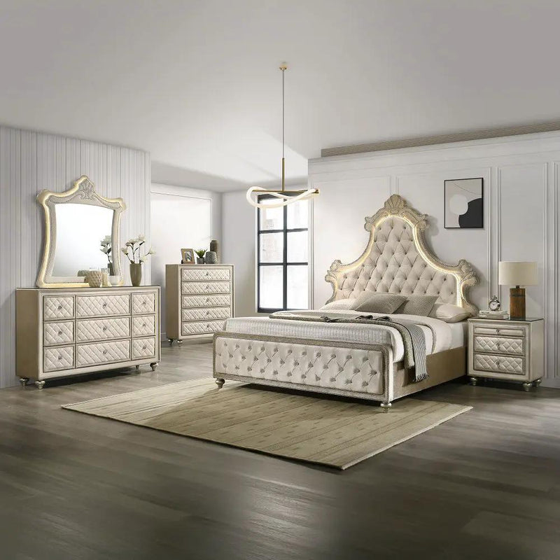 Lucienne - Dresser - Beige Velvet by Unique Piece Furniture