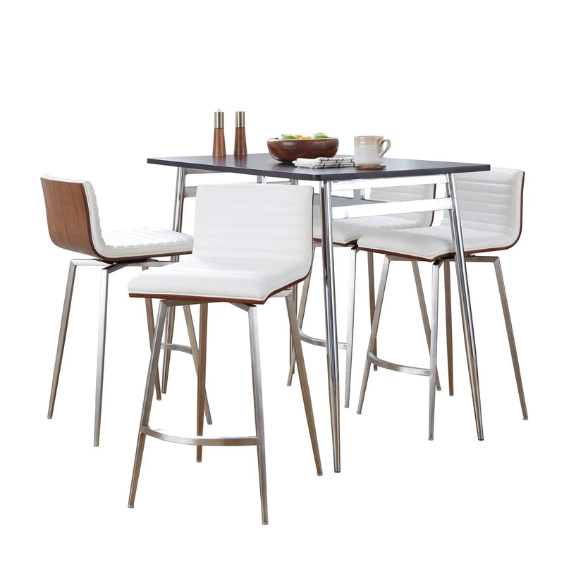 Marcel Mason - 5 Piece Swivel Contemporary Counter Height Dining Set by HouseOfZazla