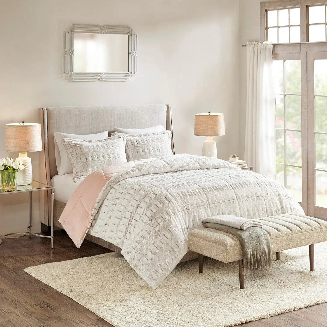 Twin/Twin XL Back Print Long Fur Comforter Mini Set by HouseOfZazla
