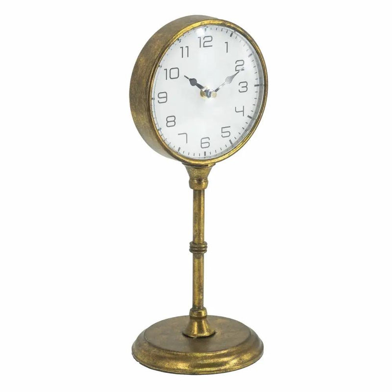 6.5x5.9x15.2' Vintage Inspired Gold Iron Table Clock by HouseOfZazla