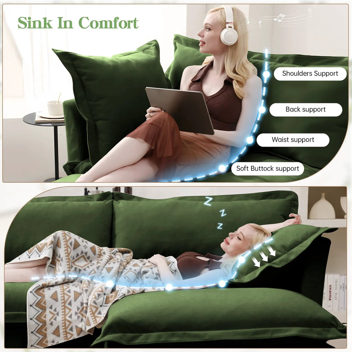 Modern Slipcovered 2-Seat Sofa by HouseOfZazla