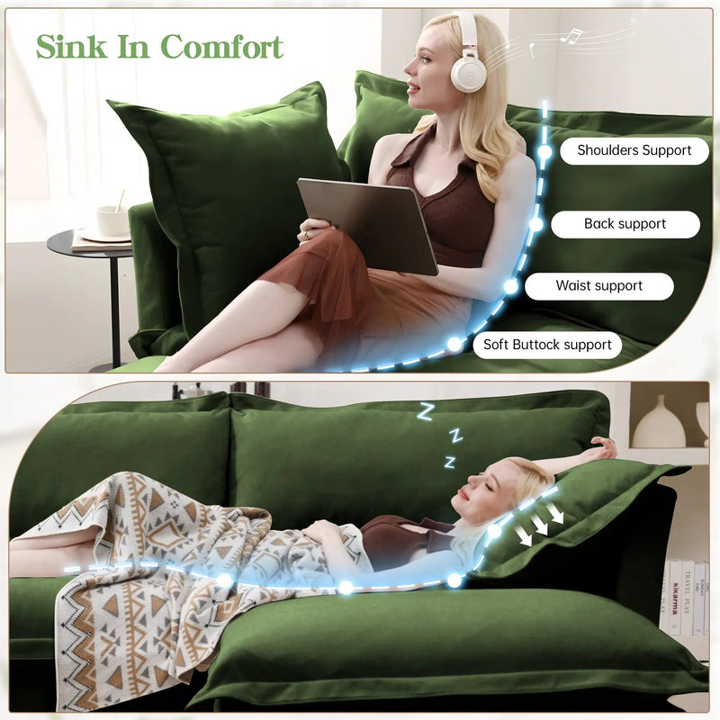 Modern Slipcovered 2-Seat Sofa by HouseOfZazla