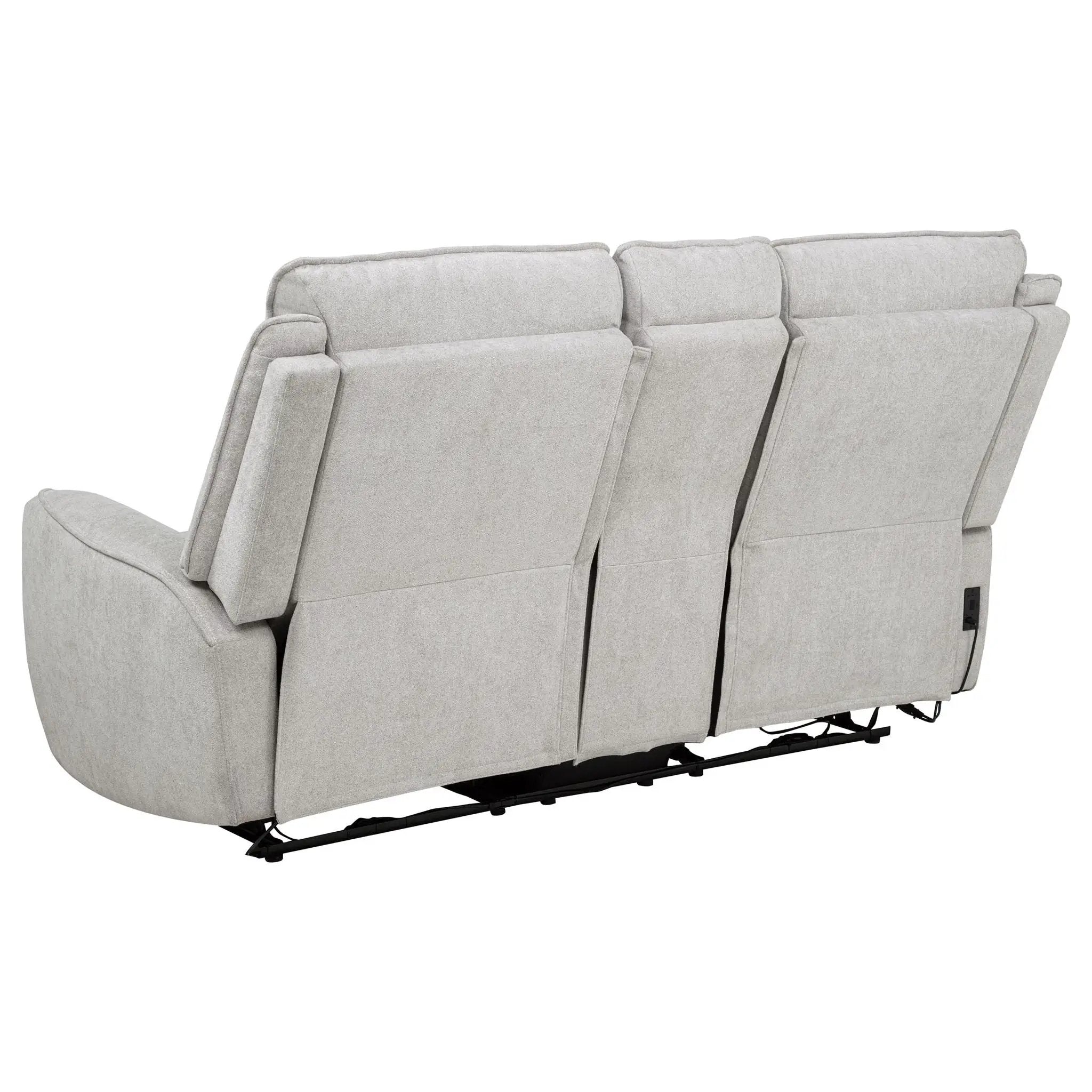 Sylmar Chenille Upholstered Power Reclining Loveseat Dove Grey by Unique Piece Furniture