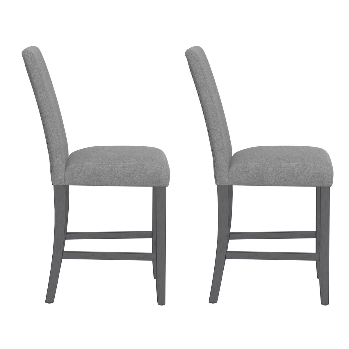 Zeph Upholstered Barstools Set of 2 with Comfortable Upholstery - Light Brown or Dark Gray, photo 5 of 11