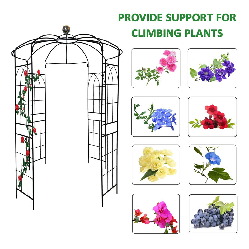 Metal Garden Arch Iron Garden Arbors Gazebo Dia High Birdcage Shape Pergola Pavilion For Wedding Ceremony by HouseOfZazla