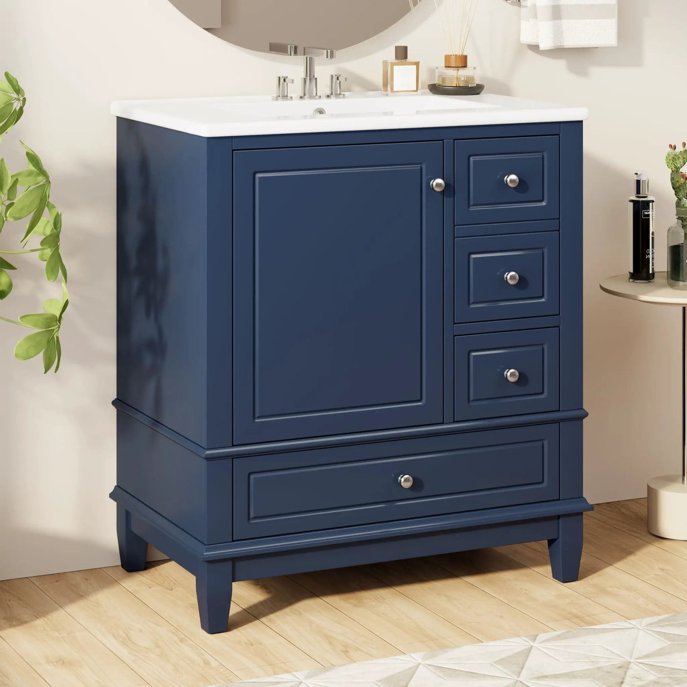 Freestanding Bathroom Vanity With Sink, Soft Close Door, 3 Drawers by HouseOfZazla