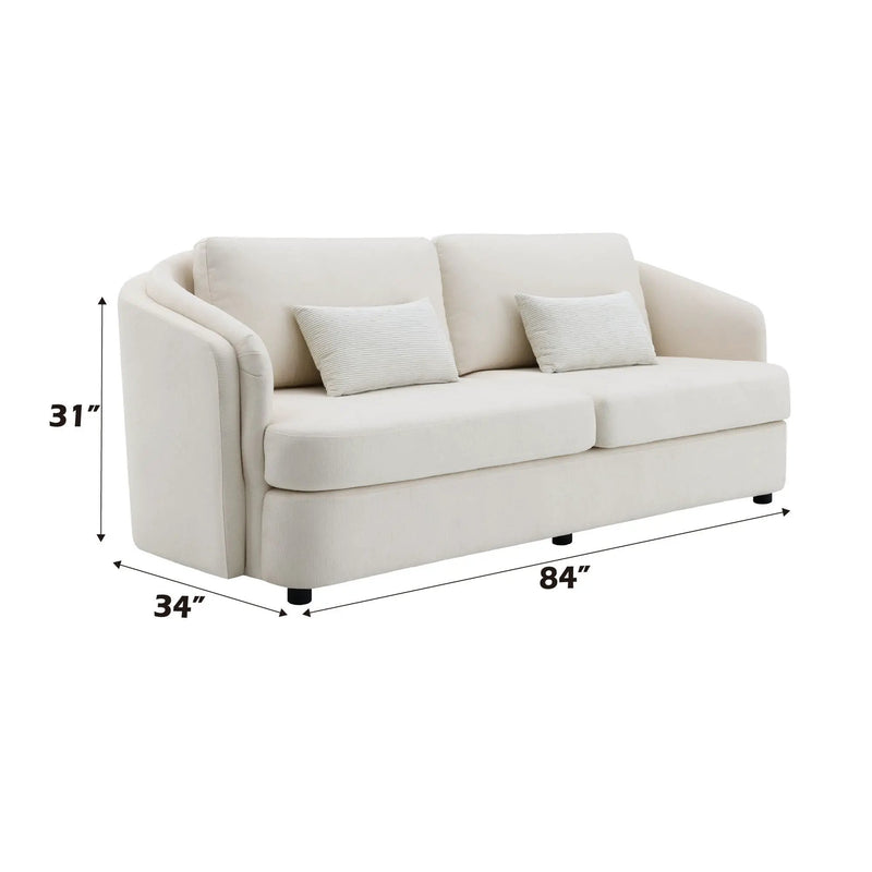 Mariko - Linen 3 Pieces Living Room Set - Beige by HouseOfZazla