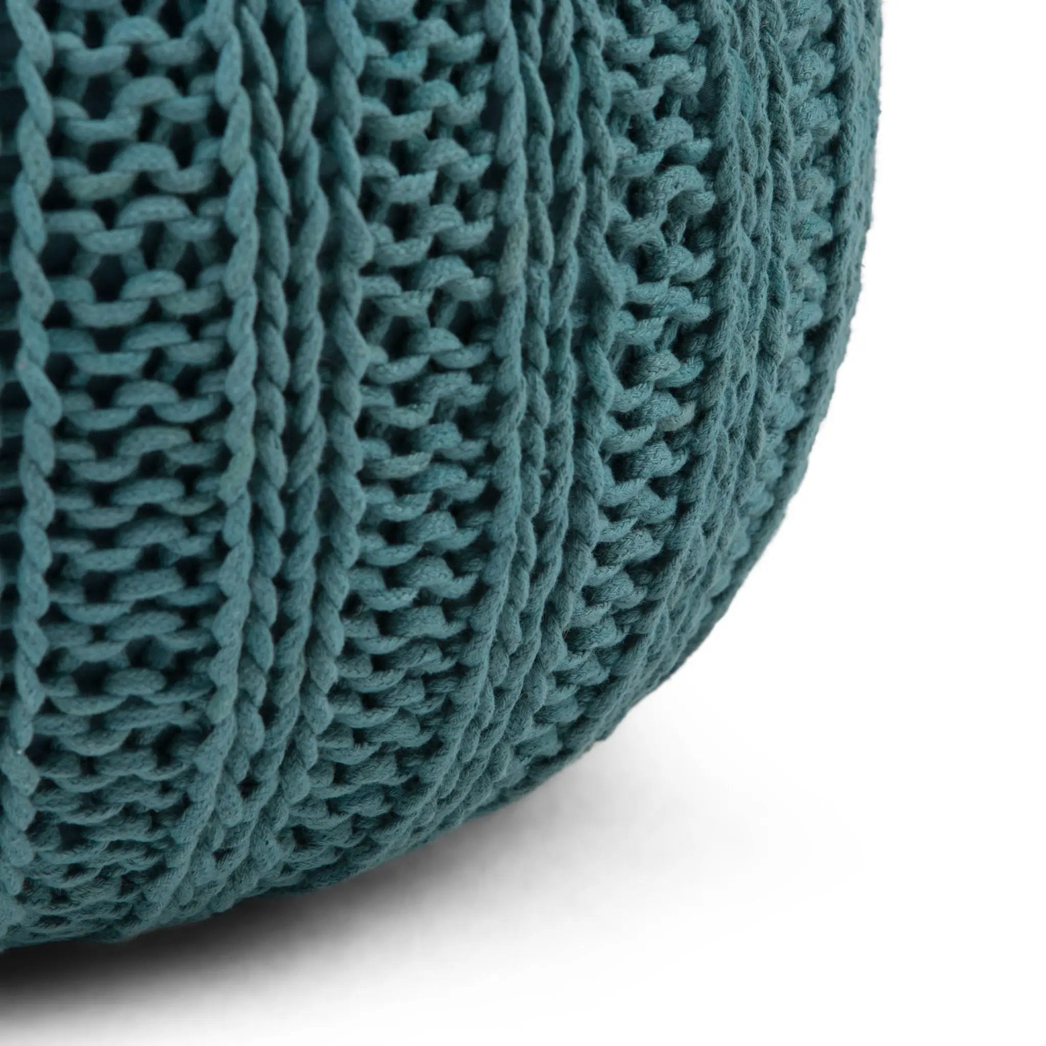 Shelby - Handcrafted Hand Knit Round Pouf by HouseOfZazla