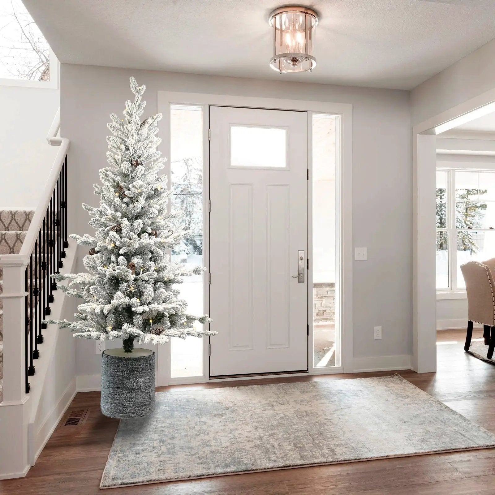 3FT Flocked Christmas Tree with Pot Base by HouseOfZazla