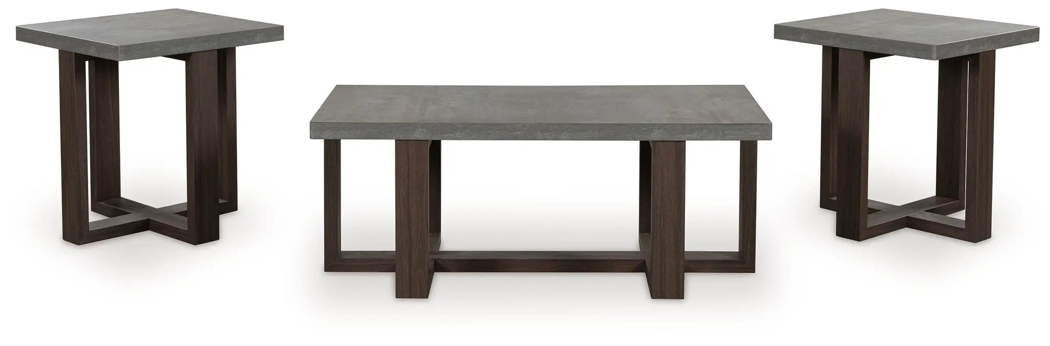 Dynnford - Occasional Table Set (Set of 3) - Gray / Brown by Unique Piece Furniture
