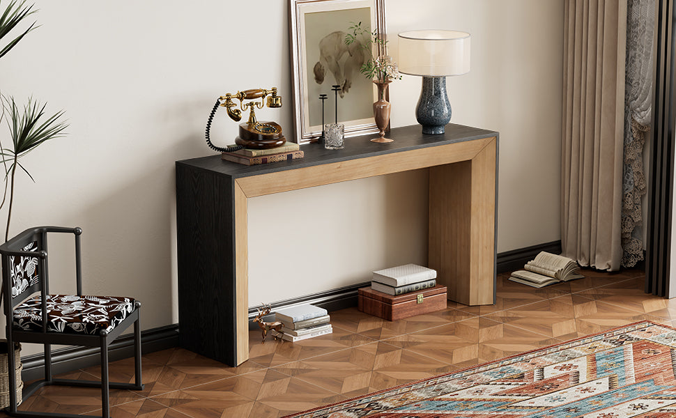 Mirod Elegant Console Table with Fireplace Design – Wood Veneer, photo 3 of 9